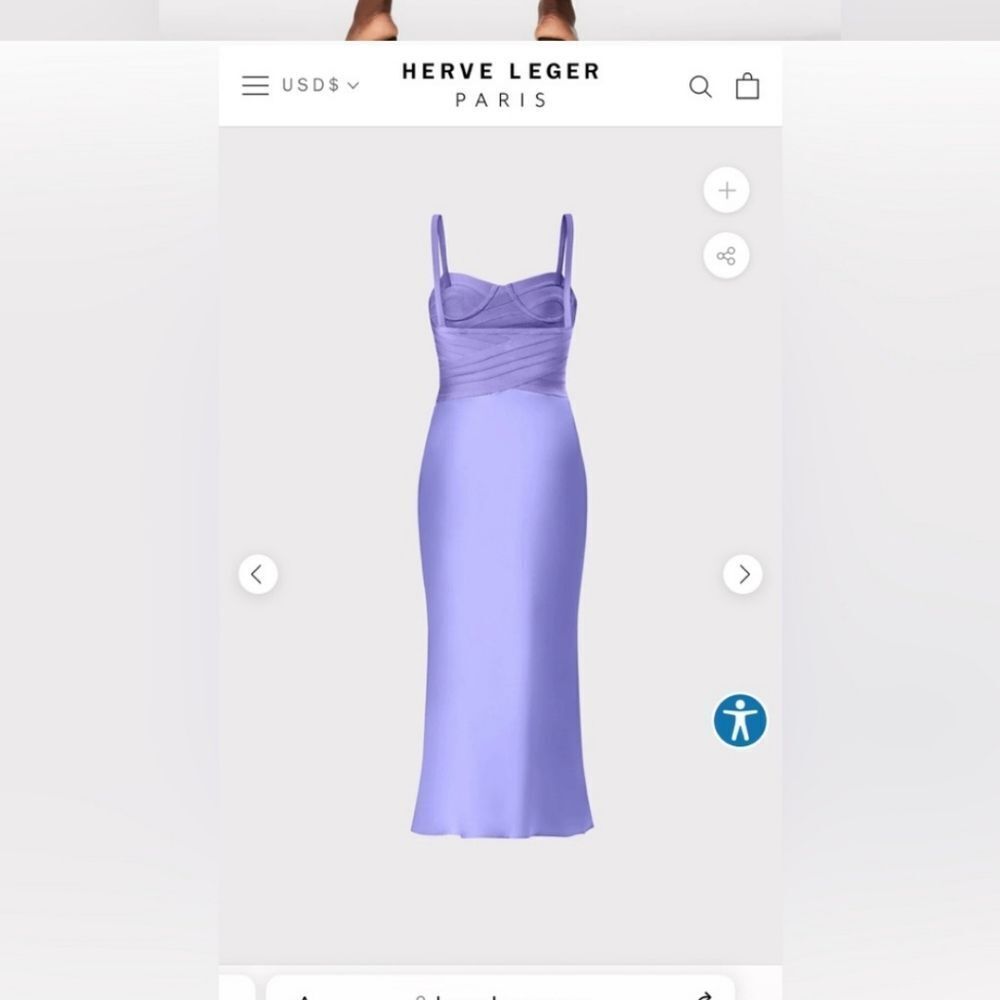 NWT Herve Leger Purple Cutout Dress Size 6 - Picture 5 of 9
